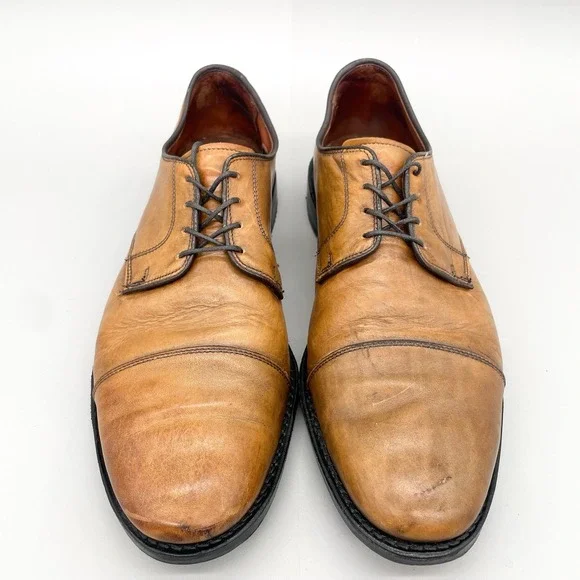 Allen Edmonds Mens 11.5D Lexington Cap Toe Derby Walnut Leather‎ Oxfords Shoes